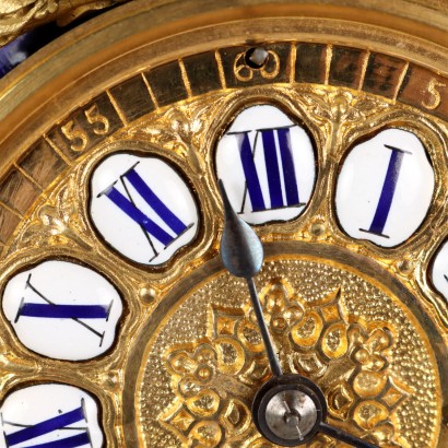 antiquariato, orologio, antiquariato orologio, orologio antico, orologio antico italiano, orologio di antiquariato, orologio neoclassico, orologio del 800, orologio a pendolo, orologio da parete,Trittico Orologio in Bronzo Dorato e P