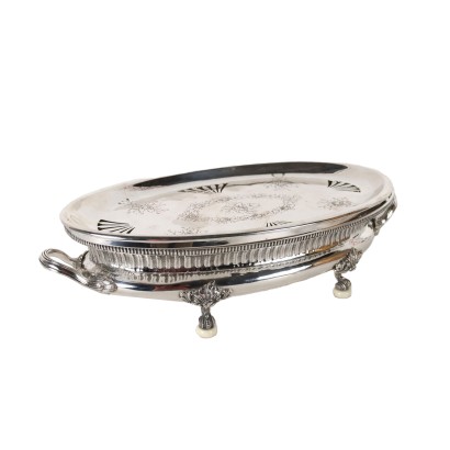 Messulam Man. Chafing Dish Silver Italy XX Century