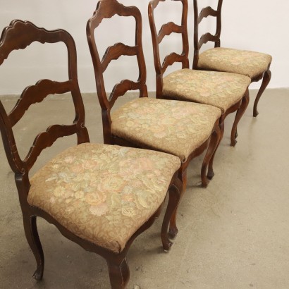 antigüedad, silla, sillas antiguas, silla antigua, silla italiana antigua, silla antigua, silla neoclásica, silla del siglo XIX, Grupo de sillas de estilo barroco
