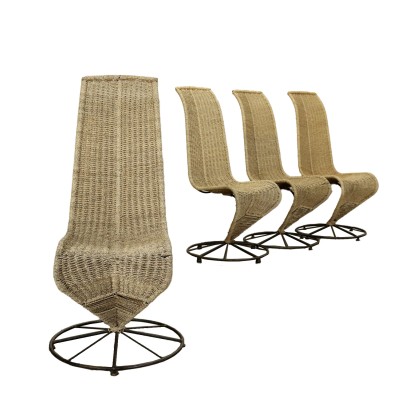Group of 4 Most \'S\' Chairs Rope 1970s