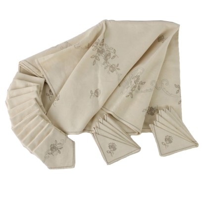 Mantel de lino con 24 servilletas