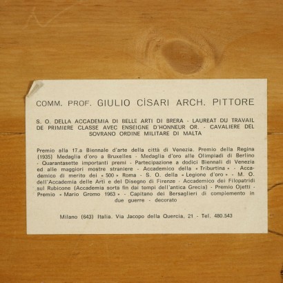 G. Cisari Oil on Plywood Italy XX Century
