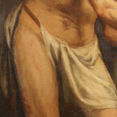 Christ at the Column Oil on Canvas Italy XVIII-XIX Century