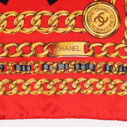 Foulard Vintage Chanel Rue Cambon 31 Silk France