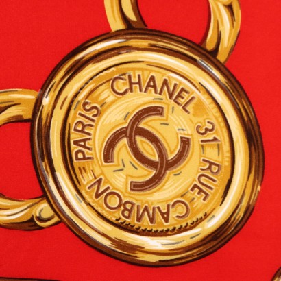 Foulard Vintage Chanel Rue Cambon 31 Silk France