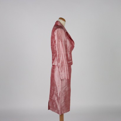 moda vintage, traje vintage, shantung, seda, 60s, milan vintage, vintage 60s, Pink Vintage Suit