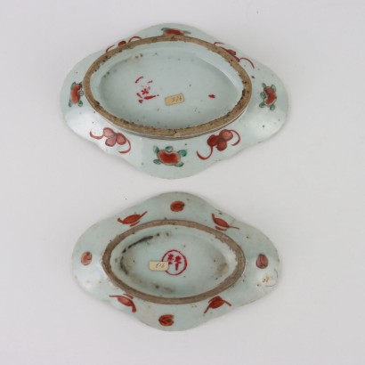 Group of 6 Saucers Porcelain China XIX Century