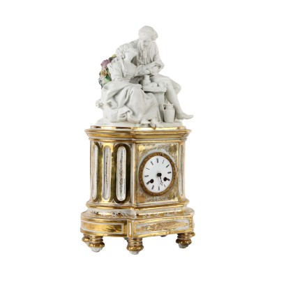 Horloge de Table J. Petit Porcelaine France XIX Siècle