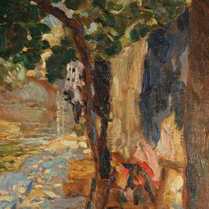 Ugo Flumiani Oil on Canvas Italy XX Century