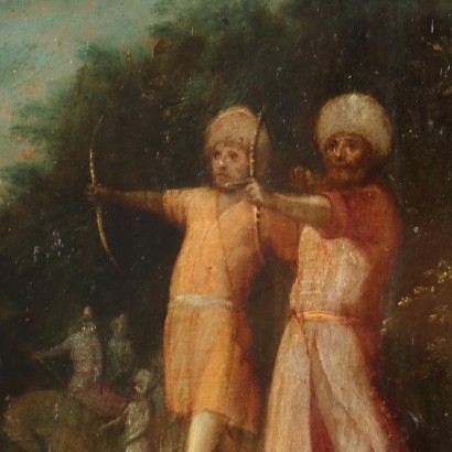 Martyrdom of San Sebastian Oil on Copper Italy XVIII Century
