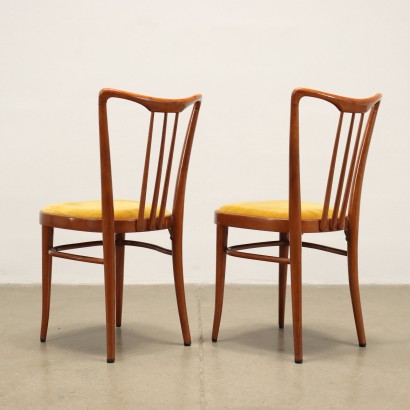 Paar Stühlen Buche Italien 1950er