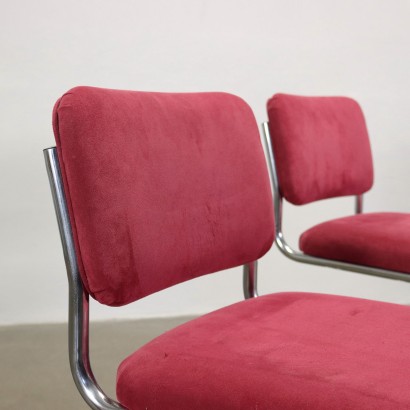Paar Stühle Cantilever Stoff Italien 1960er-1970er