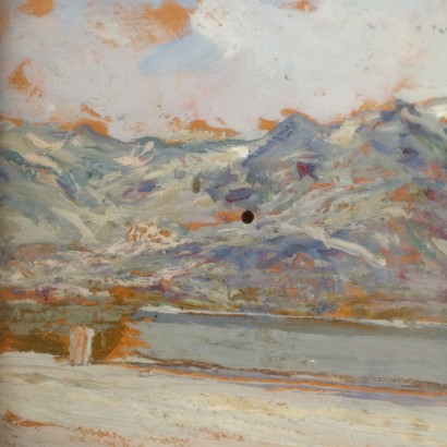 arte, arte italiano, pintura italiana del siglo XIX, Stefano Bersani, Paisaje con montañas, Stefano Bersani