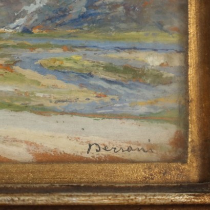 arte, arte italiano, pintura italiana del siglo XIX, Stefano Bersani, Paisaje con montañas, Stefano Bersani