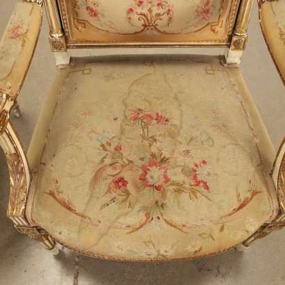 Pair of Neoclassical Style Armchairs Wood Italy XX Century