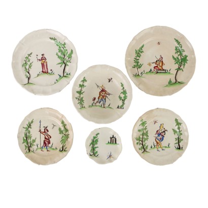Group of 6 Ceramic Plates G. Andlovitz Italy 1930s-1940s