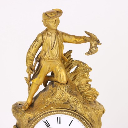antiguo, reloj, reloj antiguo, reloj antiguo, reloj italiano antiguo, reloj antiguo, reloj neoclásico, reloj del siglo XIX, reloj de péndulo, reloj de pared, Reloj de mesa de bronce dorado