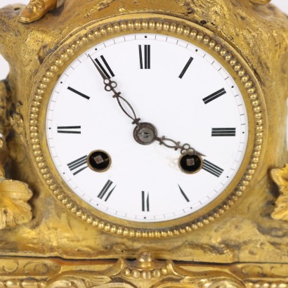 antiguo, reloj, reloj antiguo, reloj antiguo, reloj italiano antiguo, reloj antiguo, reloj neoclásico, reloj del siglo XIX, reloj de péndulo, reloj de pared, Reloj de mesa de bronce dorado