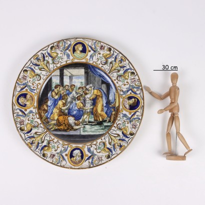 Paar Paradeteller Keramik Italien XIX Jhd