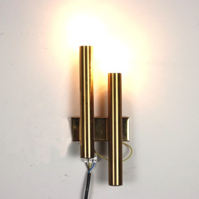 Pair of Wall Lamps Brass Italy 1960s