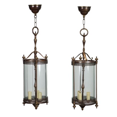 Pair of Lanterns Brass Italy XX Century