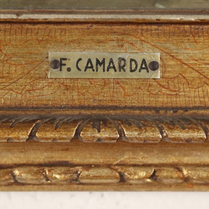 F. Camarda Oil on Wooden Table Italy XX Century