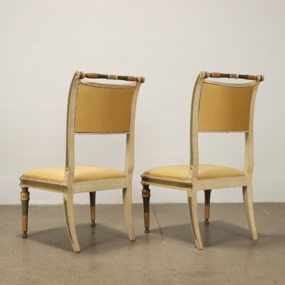 Pair of Empire Chairs Wood Italy XIX Century