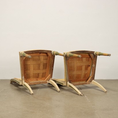 Paar Empire-Stühle Holz Italien XIX Jhd