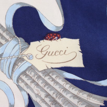 Gucci Vintage Scarf Silk Italy 1970s