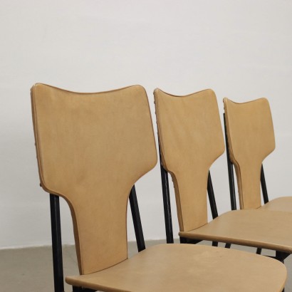Gruppe von 4 Stühle Skai Italien 1950er-1960er