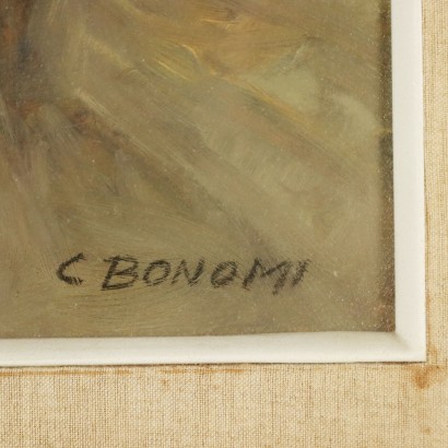 C. Bonomi Oil on Hardboard Italy XX Century