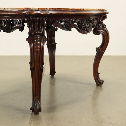 Table Basse Style Baroque Noyer Italie XX Siècle
