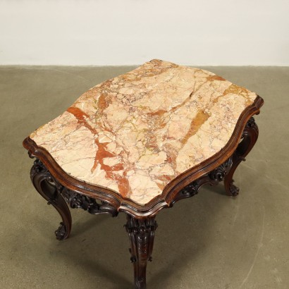 Table Basse Style Baroque Noyer Italie XX Siècle