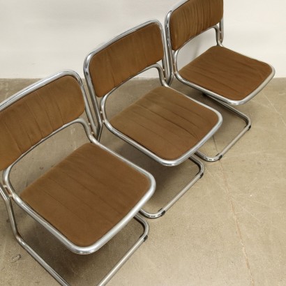 Gruppe von 4 Stühlen Stoff Italien 1960er