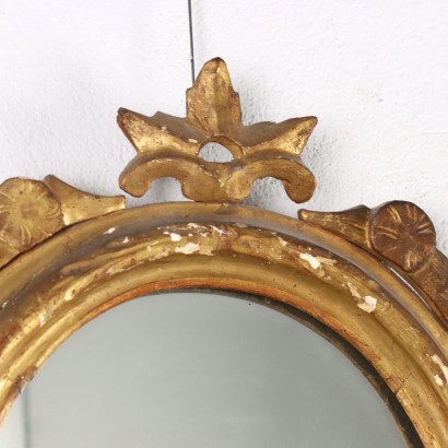 antiguo, espejo, espejo antiguo, espejo antiguo, espejo italiano antiguo, espejo antiguo, espejo neoclásico, espejo del siglo XIX - antigüedades, marco, marco antiguo, marco antiguo, marco italiano antiguo, marco antiguo, marco neoclásico, marco del siglo XIX, Espejo Ovalado en Madera Dorada
