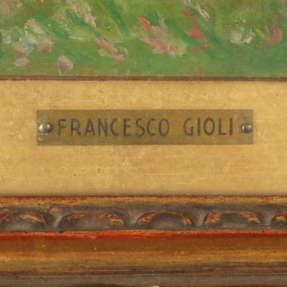 F. Goli Oil on Wooden Table Italy 1875