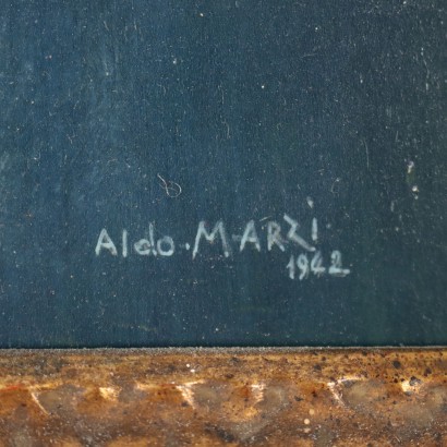 A. Marzi Öl auf dem Tisch Italien 1942
