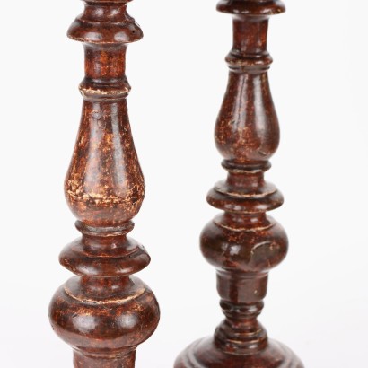 Group of 3 Pair of Torch-Holders Wood Italy XVIII Century