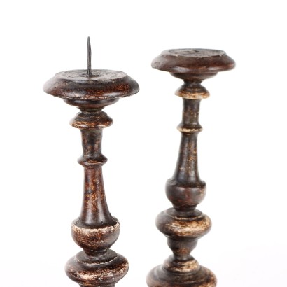 Group of 3 Pair of Torch-Holders Wood Italy XVIII Century