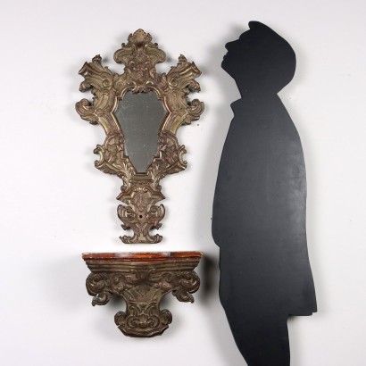 antiques, objects, antiques objects, ancient objects, ancient Italian objects, antiques objects, neoclassical objects, objects of the 19th century, Mirror with Shelf