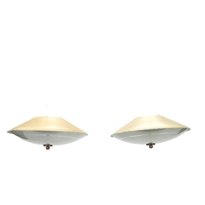Pair of Wall Lamps Glass Italy 1950s