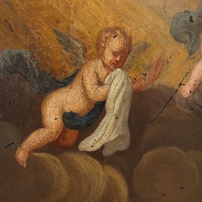 Religious Subject Oil on Slate XVI-XVII Century