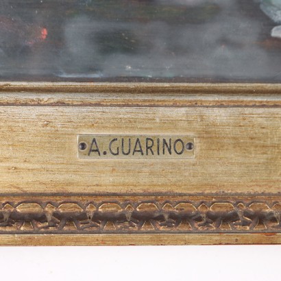 A. Guarino Oil on Wooden Table Italy 1929