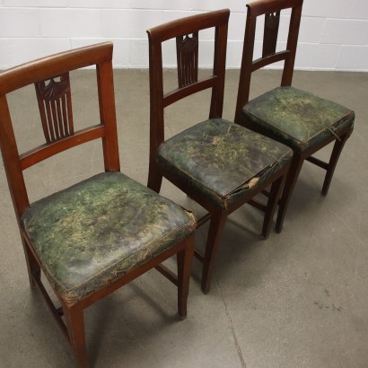 antiguo, silla, sillas antiguas, silla antigua, silla italiana antigua, silla antigua, silla neoclásica, silla del siglo XIX, Grupo de cinco sillas de directorio