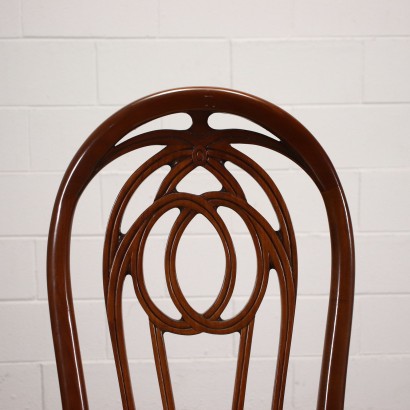 Groupe de 6 Chaises Art Nouveau Bois Italie Années 1960