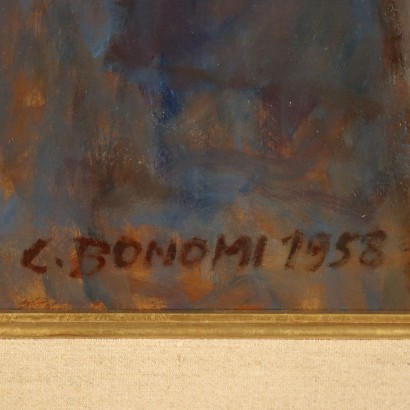 C. Bonomi Oil on Hardboard Italy 1958