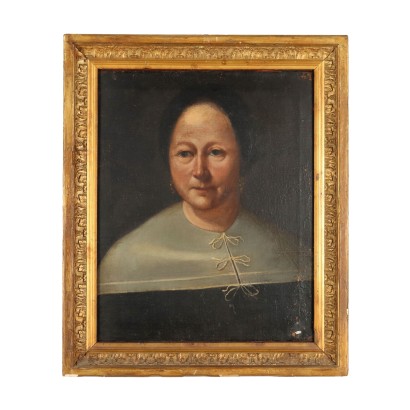 Portrait d'une Dame Huile sur Toile Italie XIX Siècle