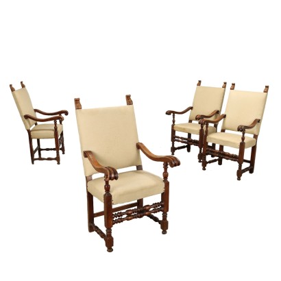 antiguo, sillón, sillones antiguos, sillón antiguo, sillón italiano antiguo, sillón antiguo, sillón neoclásico, sillón del siglo XIX, Grupo de Sillones Barrocos Rocchetto