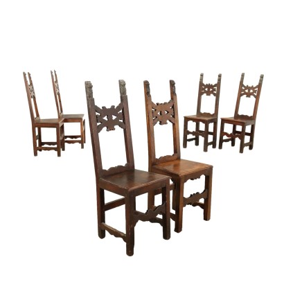 Grupo de sillas plegables barrocas