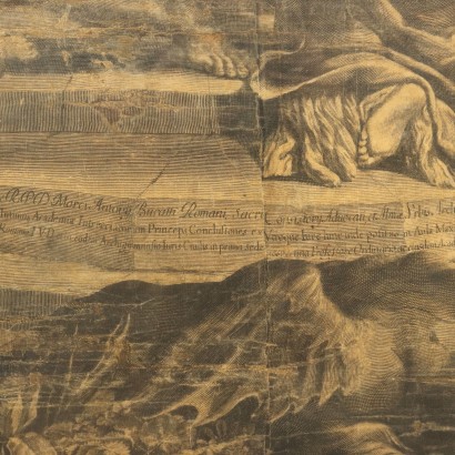 Allegorische Darstellung Gravur auf Seide Italien XVII Jhd